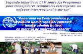 Segundo taller de la CRM sobre los Programas para trabajadores temporales extranjeros: un enfoque intrarregional o sur-sur Panorama en Centroamérica y.