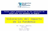 Taller sobre preparación de los servicios de salud para una pandemia en Bogotá Dr. Oscar J Mújica; CPC/OPS Bogotá; COLOMBIA Abril 19-21, 2006 Valoración.