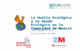 La Huella Ecológica y la Deuda Ecológica en la Comunidad de Madrid Alfredo Sánchez Alberca (asalber@ceu.es) 14 de noviembre de 2006.