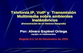 Telefonía IP, VoIP y Transmisión Multimedia sobre ambientes Inalámbricos (Demostración de un Sistema Integrado) Por: Alvaro Espinel Ortega Ing.MSc. en.