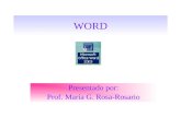 WORD Presentado por: Prof. María G. Rosa-Rosario.
