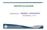 MATRICULACION FARMACEUTICO DANIEL LIPOVESKY (TESORERO CFPBA)