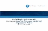 Medición del Indicador NSU Segmento: Servicio de Acceso a Internet Empresarial Pymes Diciembre 30 de 2009.