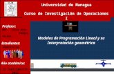 Universidad de Managua Curso de Investigación de Operaciones I Modelos de Programación Lineal y su Interpretación geométrica Estudiantes: Ingenierías Profesor: