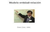 Modelo entidad-relación Peter Chen, 1990. Modelo entidad-relación Representación del modelo mediante el diagrama entidad-relación –El modelo E-R se basa.