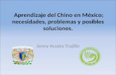 Aprendizaje del Chino en México; necesidades, problemas y posibles soluciones. Jenny Acosta Trujillo.