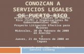 CONOZCAN A SERVICIOS LEGALES DE PUERTO RICO Presentación en Conversatorios entre Servicios Legales de Puerto Rico (SLPR) y Organizaciones No Gubernamentales.