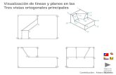 Contribución: Alvaro Ramírez Visualización de líneas y planos en las Tres vistas ortogonales principales Siga a la siguiente diapositiva.