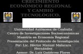 Universidad Autónoma de Coahuila Centro de Investigaciones Socioeconómicas Maestría en Economía Regional Presentación del Protocolo de Investigación Por: