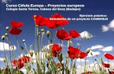 Curso Célula Europa – Proyectos europeos Colegio Santa Teresa. Cabeza del Buey (Badajoz) Ejercicio práctico: Simulación de un proyecto COMENIUS.