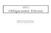 (007) Obligaciones. Efectos Profesor Carlos López Díaz Versión al 1 de agosto de 2011.