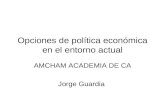 Opciones de política económica en el entorno actual AMCHAM ACADEMIA DE CA Jorge Guardia.