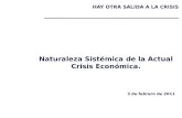 Naturaleza Sistémica de la Actual Crisis Económica. HAY OTRA SALIDA A LA CRISIS 3 de febrero de 2011.