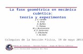 La fase geométrica en mecánica cuántica: teoría y experimentos J. C. Loredo O. Ortíz A. Ballón S. Chávez M. J. Bustamante A.P. Galarreta C. Sihuincha F.