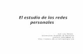 El estudio de las redes personales José Luis Molina Universitat Autònoma de Barcelona joseluis.molina@uab.es .