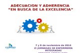 ADECUACION Y ADHERENCIA “EN BUSCA DE LA EXCELENCIA” 7 y 8 de noviembre de 2014 XI JORNADAS DE ENFERMERÍA INTEGRADAS SERVICIO NEFROLOGÍA.