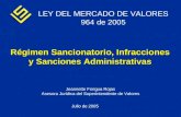 LEY DEL MERCADO DE VALORES 964 de 2005 Julio de 2005 Jeannette Forigua Rojas Asesora Jurídica del Superintendente de Valores Régimen Sancionatorio, Infracciones.