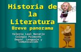 Historia de la Literatura Breve panorama Valeria Leal Naranjo Colegio Palmarés Depto. Lenguaje y Comunicación.