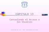 Universidad del Cauca – FIET – Departamento de Sistemas CAPITULO 13 Controlando el Acceso a los Usuarios.