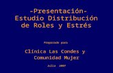 -Presentación- Estudio Distribución de Roles y Estrés Preparado para Clínica Las Condes y Comunidad Mujer Julio 2007.