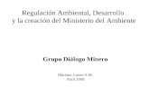 Grupo Diálogo Minero Mariano Castro S.M. Abril 2008 Regulación Ambiental, Desarrollo y la creación del Ministerio del Ambiente.