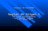 Proyecto UE-Perú/PENX Reglas de Origen I Por Laura Carola Beretta Lima, Chiclayo, Arequipa Octubre – Noviembre 2008.