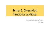 Tema 3. Diversidad funcional auditiva Profesora: Marta Beranuy Fargues 04/11/14.