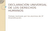 DECLARACIÓN UNIVERSAL DE LOS DERECHOS HUMANOS Trabajo realizado por los alumnos de 3º Diversificación.