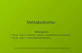 Metabolismo Bibliografía : Brock. Cap 5. Nutrición, cultivo y metabolismo microbiano. Brock. Cap 17. Diversidad Metabólica. “Minds are like parachutes.
