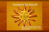 RADIACION SOLAR MATERIA : AGROCLIMATOLOGIA UNIVERSIDAD DE COLIMA, FCBA. MAYO DE 2011.