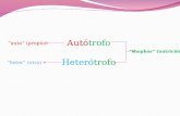 Autótrofo Heterótrofo “auto” (propio) “thophos” (nutrición) “heter” (otro)
