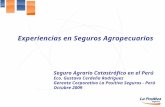 Experiencias en Seguros Agropecuarios Seguro Agrario Catastrófico en el Perú Eco. Gustavo Cerdeña Rodríguez Gerente Corporativo La Positiva Seguros - Perú.