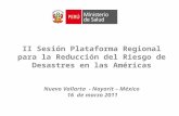 II Sesión Plataforma Regional para la Reducción del Riesgo de Desastres en las Américas Nuevo Vallarta - Nayarit – México 16 de marzo 2011.