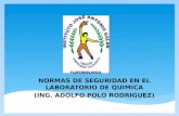NORMAS DE SEGURIDAD EN EL LABORATORIO DE QUIMICA (ING. ADOLFO POLO RODRIGUEZ)