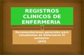 Recomendaciones generales para estudiantes de Enfermería IV semestre UFPS.