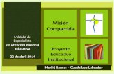 Módulo de Especialista en Atención Pastoral Educativa 22 de abril 2014 Misión Compartida Proyecto Educativo Institucional Marifé Ramos – Guadalupe Labrador.