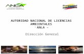 AUTORIDAD NACIONAL DE LICENCIAS AMBIENTALES - ANLA – Dirección General.