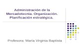 Administración de la Mercadotecnia. Organización. Planificación estratégica. Profesora: María Virginia Baptista.