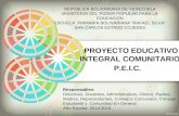 PROYECTO EDUCATIVO INTEGRAL COMUNITARIO P.E.I.C. Responsables: Directivos, Docentes, Administrativos, Obrero, Padres, Madres, Representantes, Consejos.