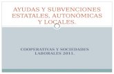COOPERATIVAS Y SOCIEDADES LABORALES 2011. AYUDAS Y SUBVENCIONES ESTATALES, AUTONÓMICAS Y LOCALES.