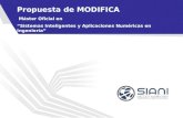 Propuesta de MODIFICA Máster Oficial en “Sistemas Inteligentes y Aplicaciones Numéricas en Ingeniería”