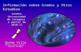 Quino Villa Última actualización: Octubre de 2012 Información sobre Grados y Otros Estudios GradosUniversidad de Zaragoza a partir de 2010-11.