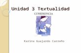 Unidad 3 Textualidad Karina Guajardo Carreño. Objetivos de la clase Comprender las características generales de la coherencia y de la cohesión en el texto.