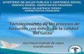 UNIDAD DE ASISTENCIA TECNICA ADMINISTRATIVA FINANCIERA “Fortalecimiento de los procesos de Ejecución con énfasis en la calidad del Gasto” Ana María Galindo.