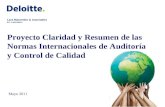 Proyecto Claridad y Resumen de las Normas Internacionales de Auditoría y Control de Calidad Mayo 2011 Lara Marambio & Asociados RIF: J-00327665-0.