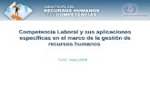 Competencia Laboral y sus aplicaciones específicas en el marco de la gestión de recursos humanos Turín, mayo 2008.