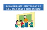 Estrategias de intervención en NEE asociadas a discapacidad.