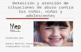 Detección y atención de situaciones de abuso contra los niños, niñas y adolescentes Elaborado por: Hannia Murillo Chaves Trabajadora Social.