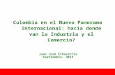 Colombia en el Nuevo Panorama Internacional: hacia donde van la Industria y el Comercio? Juan José Echavarría Septiembre, 2014 1.