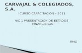 I CURSO CAPACITACIÓN – 2011 NIC 1 PRESENTACIÓN DE ESTADOS FINANCIEROS RMG 1.